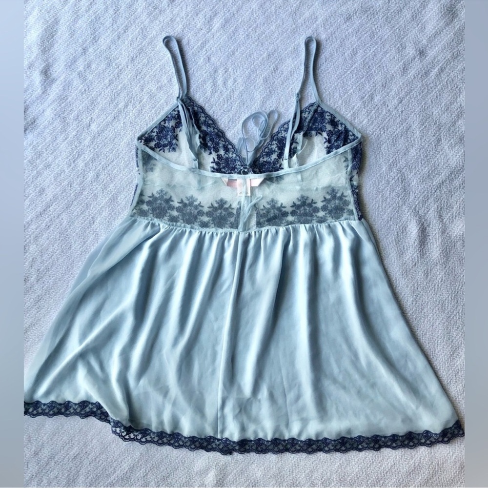 NWOT Victoria's Secret Blue Chemise with Lace Detailing - Picture 5 of 5